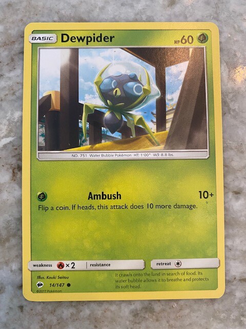 dewpider pokemon card Dewpider Shiny or Non ✨ 6 IV Customizable Nature Level OT Pokémon Scar –  Shiny Living Dex main image 1