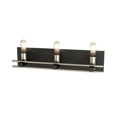 3-Light Black and Brushed Nickel Vanity Light