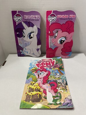 Lot Of 3 My Little Pony Books Friendship Is Magic, Rarity s Fashion & Pinkie Pie