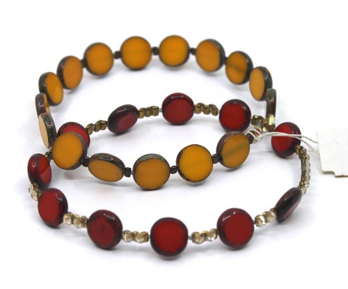 2 Seasonal Whispers Red & Yellow Bead Swarovski Crystal Bangles Bracelets #2 - Picture 4 of 4