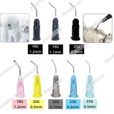 200pcs Dental Pre Bent Needle Tips for Etch-Sealant 18-25G Pre-Bent Tips