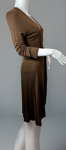 Vintage Jones New York Wrap Midi Dress Med Brown Womens Minimalist Sexy Y2K 1989 - Picture 8 of 14