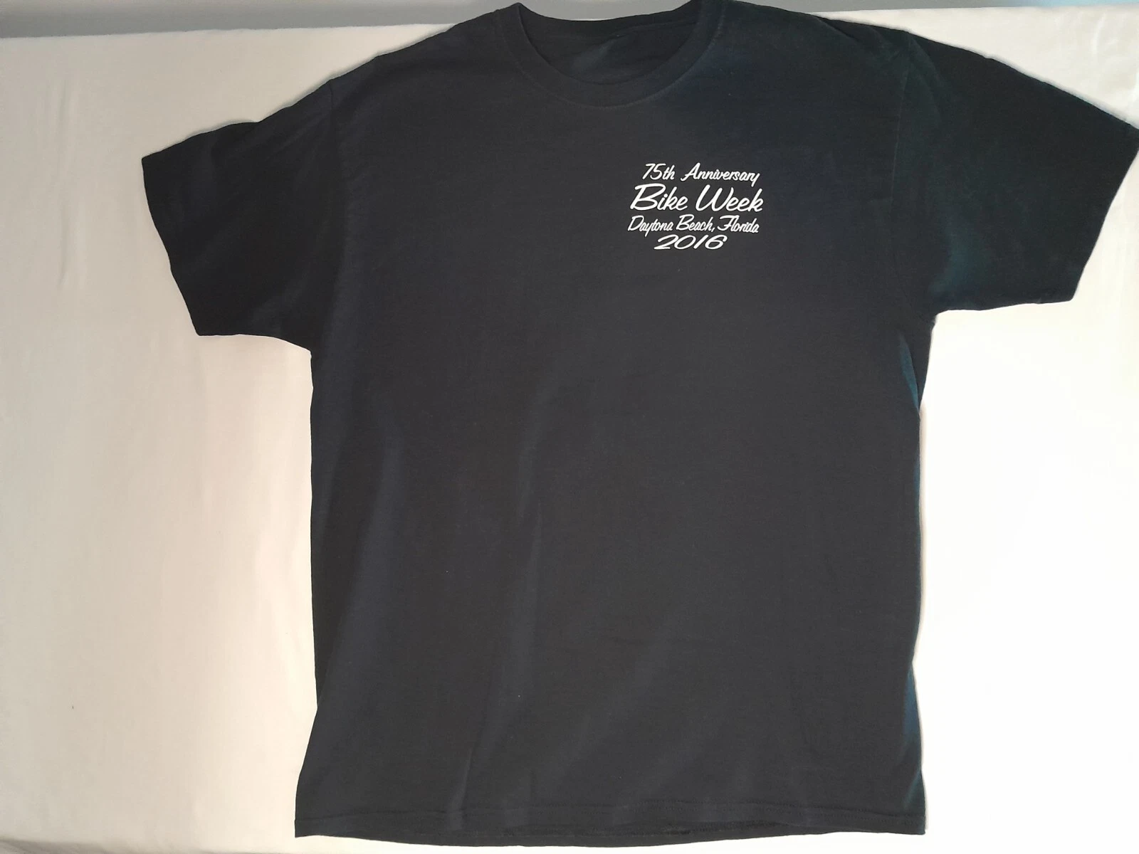 2016 Daytona Beach 75th Anniversary Bike Week T-Shirt Black Size XL