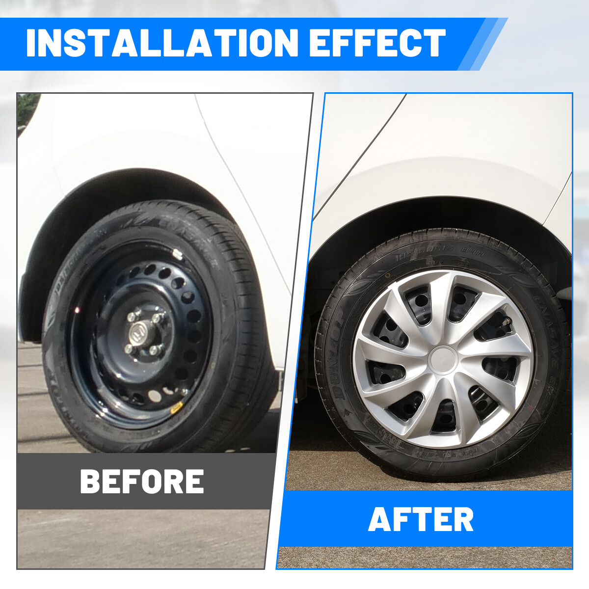 17" Set of 4 Silver Wheel Covers Snap On Full Hub Caps Fits R17 Tire & Steel Rim