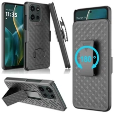 For Motorola Moto G 5G 2025 Case + Belt Clip Holster Stand Cover + Screen Glass