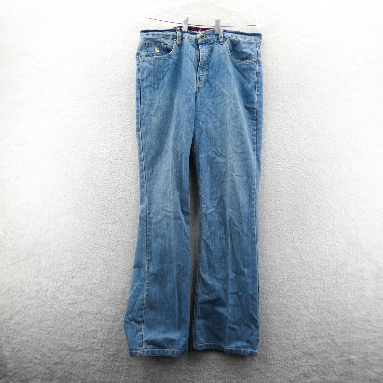 12 Womens 32x32 Blue Cotton Denim Giselle Bootcut Pants