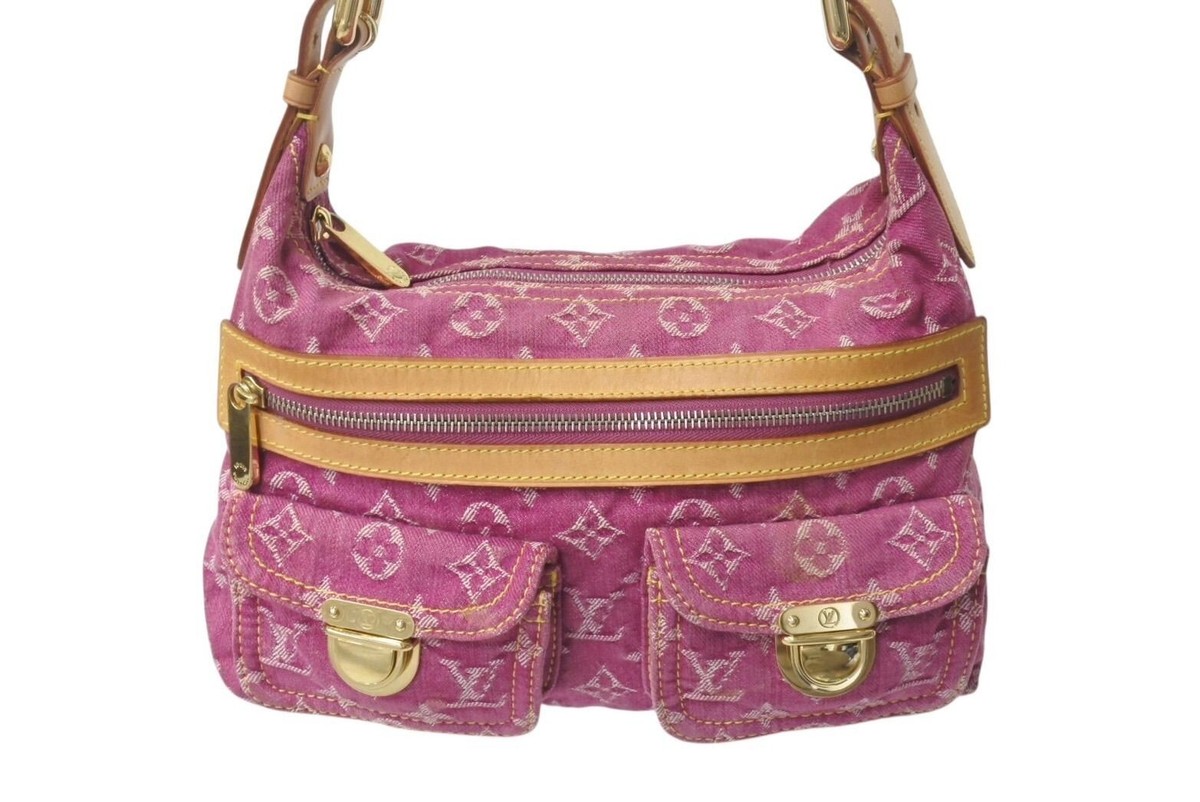 LOUIS VUITTON M95212 Monogram Denim Baggy PM Pink Shoulder Bag F/S