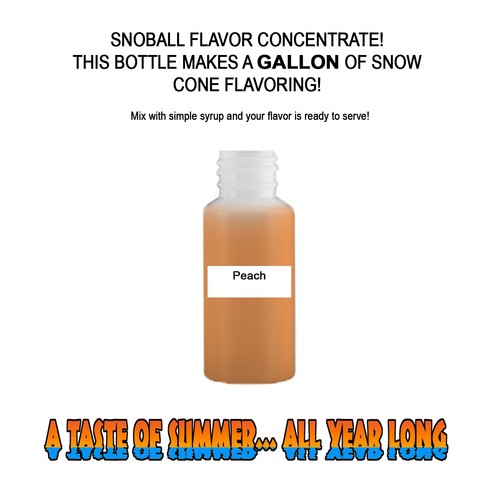 PEACH Snow CONE/SHAVED ICE Flavor GALLON CONCENTRATE #1 FLAVOR IN WORLD - Picture 1 of 1