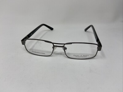 GIOVANI DI VENEZIA EYEWEAR RUSS GUNMETAL BLACK 53-17-150 FLEX HINGE EYEGLASS 302