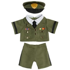 Vintage Build A Bear Workshop BABW U.S. Army Officer Military Uniform Hat Boots