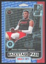 2019-20 Panini NBA Hoops Premium Backstage Pass Blue Prizm Russell Westbrook #5