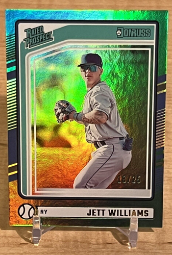 2024 Donruss Rated Rookie Prospect Teal 18/25 Jett Williams #158 New York Mets - Picture 5 of 11