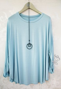 BNWT LV Clothing Italian Plain Batwing Top with Necklace (Blue) UK Size 14-16 | eBay