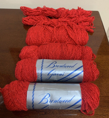 New Lot of 2 Plus Partial 5.1 oz Brentwood Yarns Paragon Needlecraft Color Red