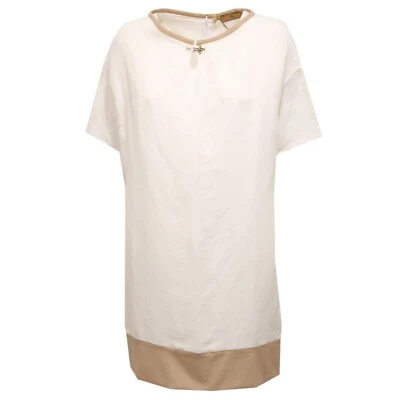 2258AA abito donna FAY vestito off white/beige linen/poliammide dress woman - Bild 1 von 4