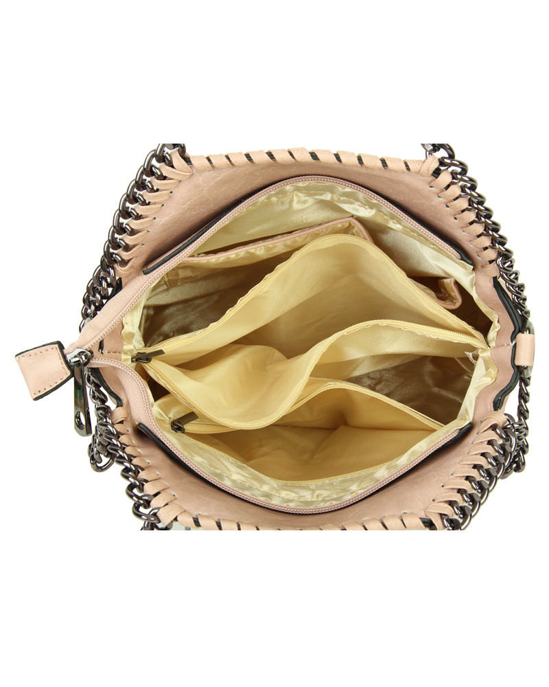 New Womens Chain Trim Design TopHandle Handbag/Medium Size Tote