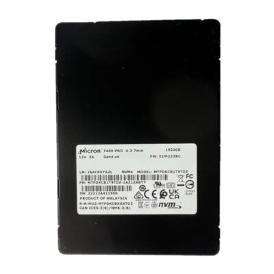 New Micron 7400 PRO 1.92TB SSD 2.5'' Gen4 x4 1920GB NVMe MTFDKCB1T9TDZ-1AZ1ZABYY