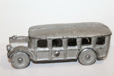 VINTAGE A.C. WILLIAMS CAST IRON 1920'S SILVER FAGEOL BUS