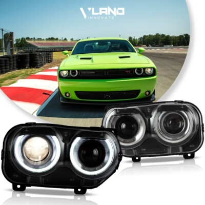 VLAND LED Headlights For 2015-2022 Dodge Challenger SE R/T Front Lamp LH&RH