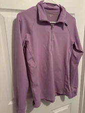 Layer 8 Women’s Quarter Zip Long Sleeve Top Sweater Lilac Purple Small