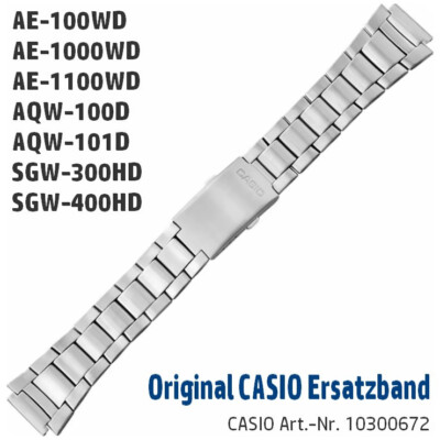 Uhrenarmband Original CASIO für SGW-300 | SGW-400 | AE-100 Edelstahl  (10300672)