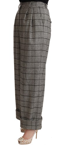 DOLCE & GABBANA Pants Wool Gray Tartan Straight Trouser IT40/US6/S RRP $1200 - Picture 2 of 5