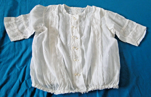 Ancien fond de robe fillette poupée tissus ancien vintage N286b