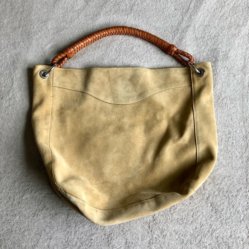 Lauren Ralph Lauren スエード ホーボー ショルダーバッグ 茶 中古 