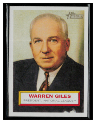 2005 Topps Heritage #2b Warren Giles Grey Back VAR