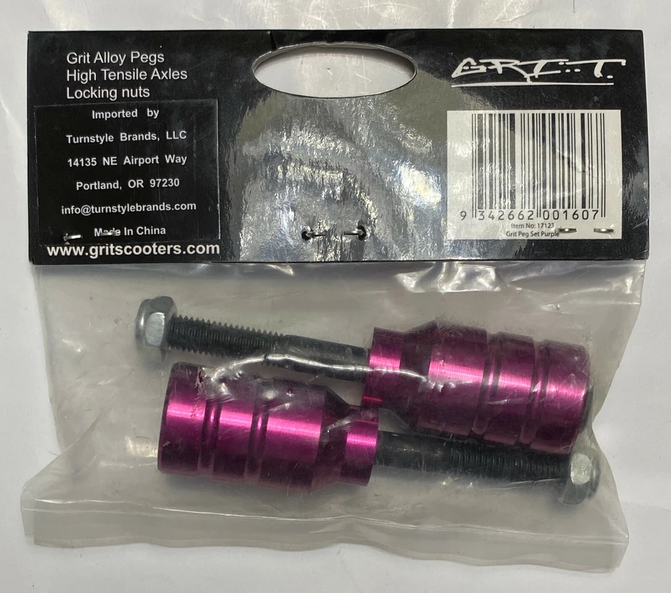 JUEGO DE CLAVIJAS DE ALEACIÓN PÚRPURA PARA SCOOTER DE GRANO EJES DE ALTA TRACCIÓN TUERCAS DE BLOQUEO 17123 NUEVO Foto 3 de 3