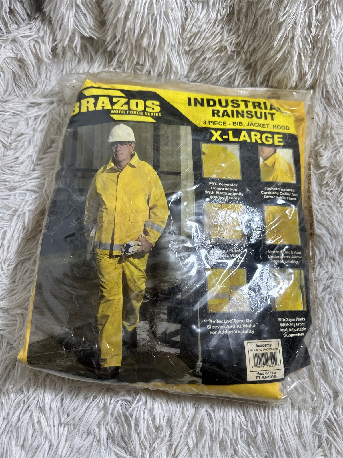 NUEVO Traje de Lluvia Industrial Brazos Work Force XL Amarillo Traje de Trabajo