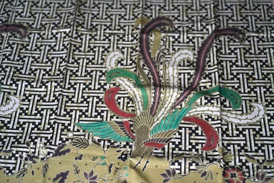 Tissu Batik Coton de Solo Java Indonesie – fleuri 246 cm x 123 cm NEUF - Photo 1/3