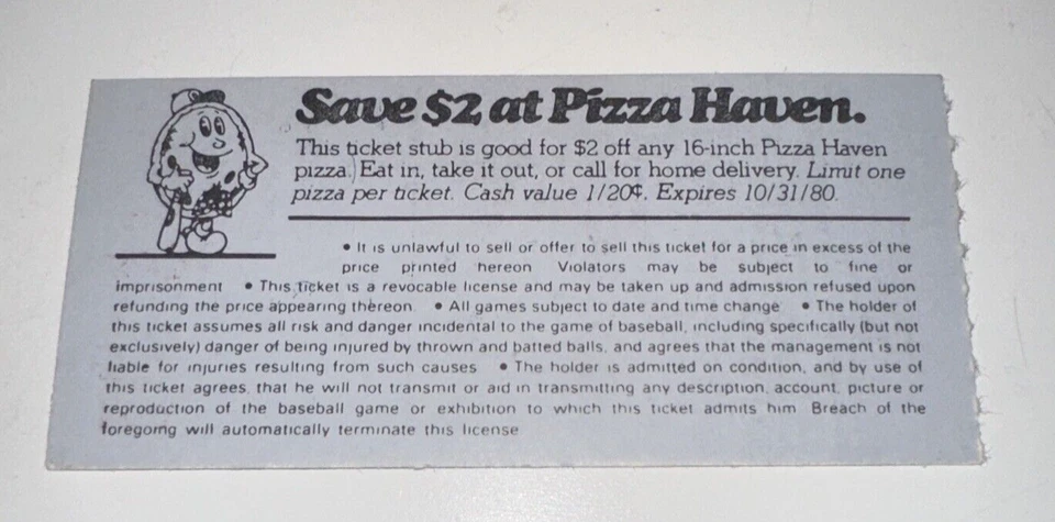 Detroit Tigers MLB Baseball Club Seattle Mariners KINGDOME Ticket Stub 5/8/1980 - Image 2 of 2