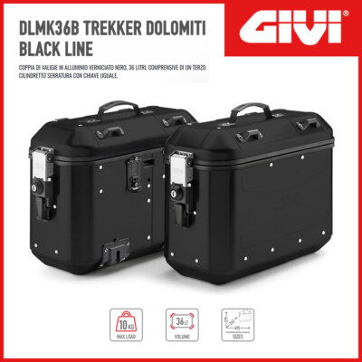 PAAR SEITENKOFFER [GIVI] TREKKER DOLOMITI BLACK LINE 36 LT. - DLMK36BPACK2