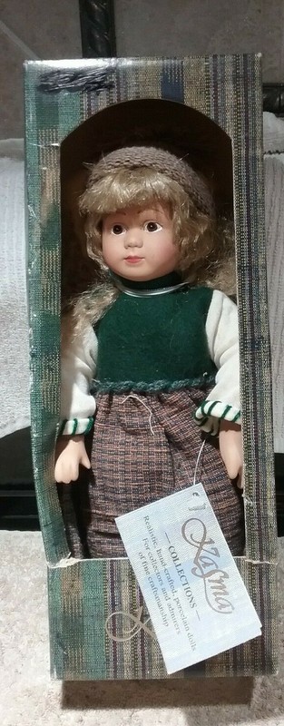 Kasma Collection   Porcelain 12" Girl Doll  w/ tag and original box