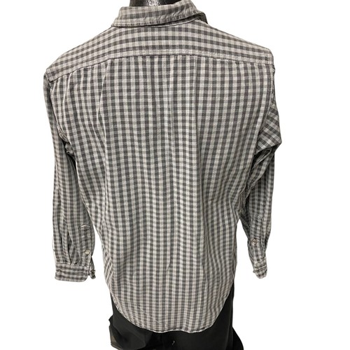 Vintage 80's Polo Ralph Lauren Gray Black Check DENIM DISTRESSED Work Shop Chore - Picture 2 of 6