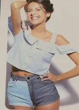 Rewash Riley High Rise Juniors Colorblocked Denim Shorts Dk Blue/Black Antique 