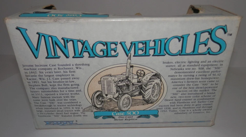 Vintage Ertl 1:43 Vintage Vehicles Case 500 Tractor #2510 NOS - Image 3 of 4