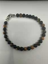 925 David Yurman Spiritual Beads Alternating Bracelet w Black Onyx & Tigers Eye