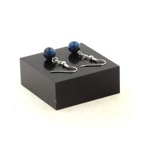 Ohrringe 1 Perle Hellblaues Tigerauge 8 Mm Aus Edelstahl