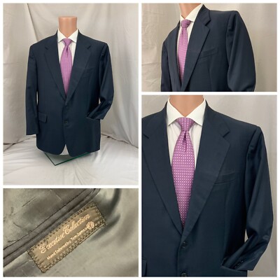 Tom James Blazer 42R Blue 2 Button 100% Wool 1 Vent YGI X1-108