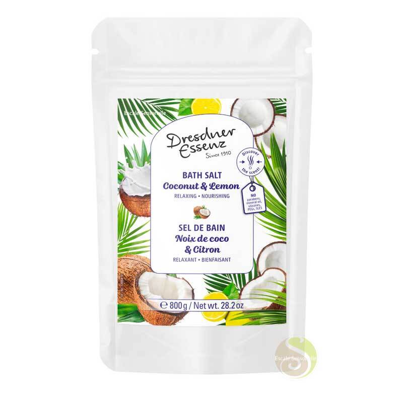 Sel de bain noix de coco & citron Dresdner Essenz soin corporel relaxant pour bain chaud