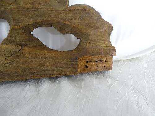 19.5" Antique French Hand Carved Wood Solid Oak Pediment - Animal 19th - Picture 11 of 14