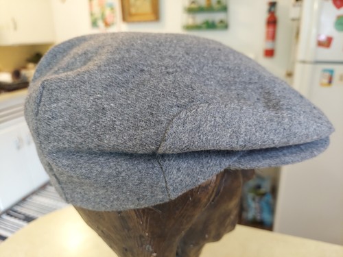 Cappello berretto vintage misto lana newsboy cabbie made in USA grigio erica - Foto 4 di 10