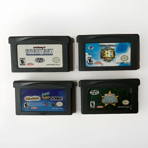GameBoy Advance GBA - Lot Of 4 - Arcade Sorry Poker - Authentic Tested See Photo