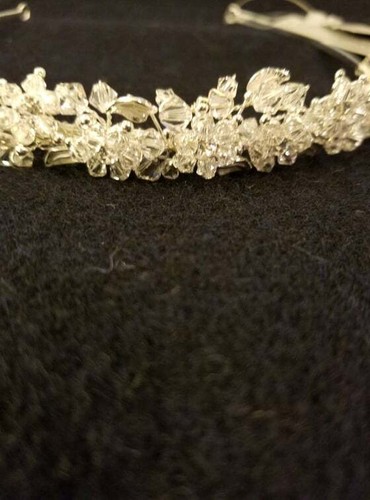 New Bridal Headpiece Swarovski Crystal Sparkle Bling Stunning Tiara Flowers - Picture 7 of 12