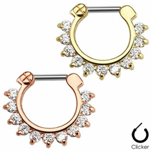Septum Clicker vergoldet Gelbgold Rotgold Farbwahl Nasenpiercing Septumpiercing - Bild 1 von 1