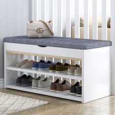 Shoe Rack Bench Seat Wicker Basket Storage Drawers Cabinet Window Hallway Stool