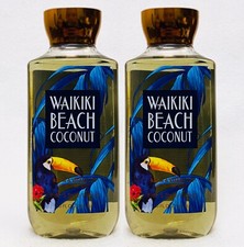 2 Bath Body Works WAIKIKI BEACH COCONUT Body Wash Shower Gel 10 oz