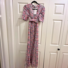 & Other Stories Paris Atelier Pink Floral Maxi Dress SZ 6 Bohemian Romantic NWT